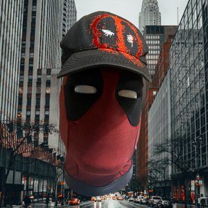 Black Deadpool Splatter Art Stretchable hat